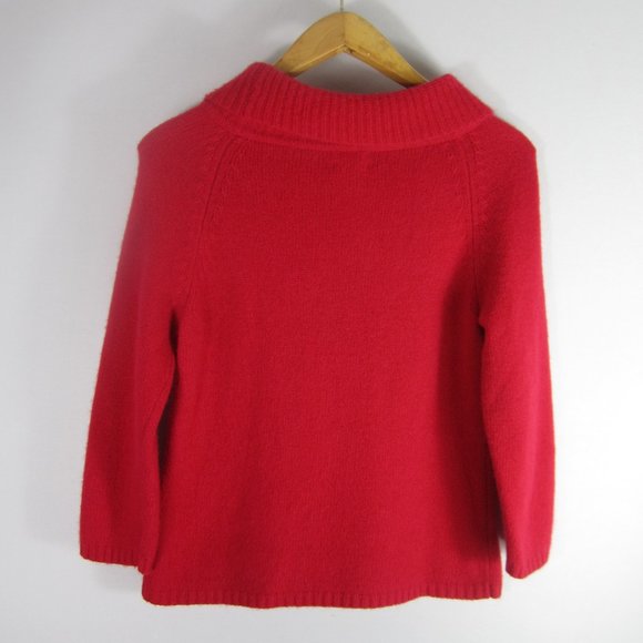 Vtg Rafaella Womens Medium Pink 3/4 Sleeve Angora Lambswool Cowl Neck Sweater M - Picture 2 of 7